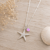Starfish & Gemstone Charm Necklace