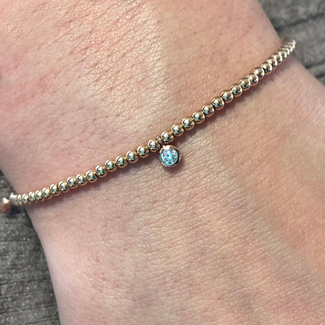 Diamond 14ct red rose gold beaded adjustable corded friendship bracelet