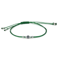 Diamond 14ct white gold adjustable corded friendship bracelet