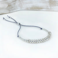 16th birthday sterling silver adjustable beaded milestone bracelet