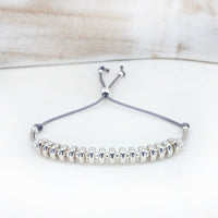 16th birthday sterling silver adjustable beaded milestone bracelet