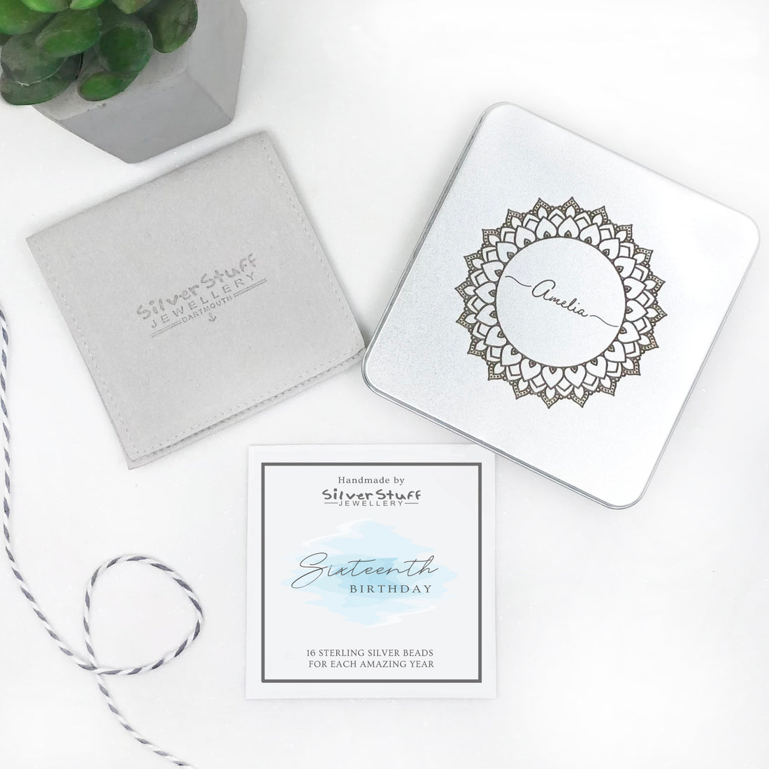 16th birthday sterling silver adjustable beaded milestone bracelet