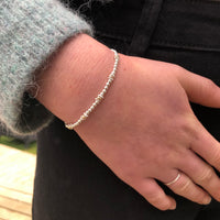 50th Birthday 9ct gold & sterling silver beaded adjustable Milestone bracelet