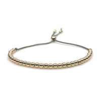 9ct gold beaded adjustable friendship bracelet