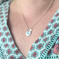 Personalised sterling silver & 9ct solid gold heart necklace