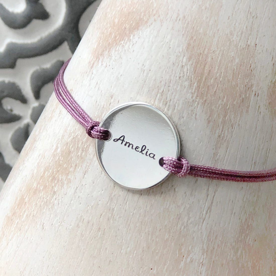 Sterling silver adjustable personalised friendship bracelet
