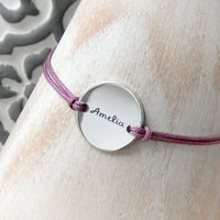 Sterling silver adjustable personalised friendship bracelet