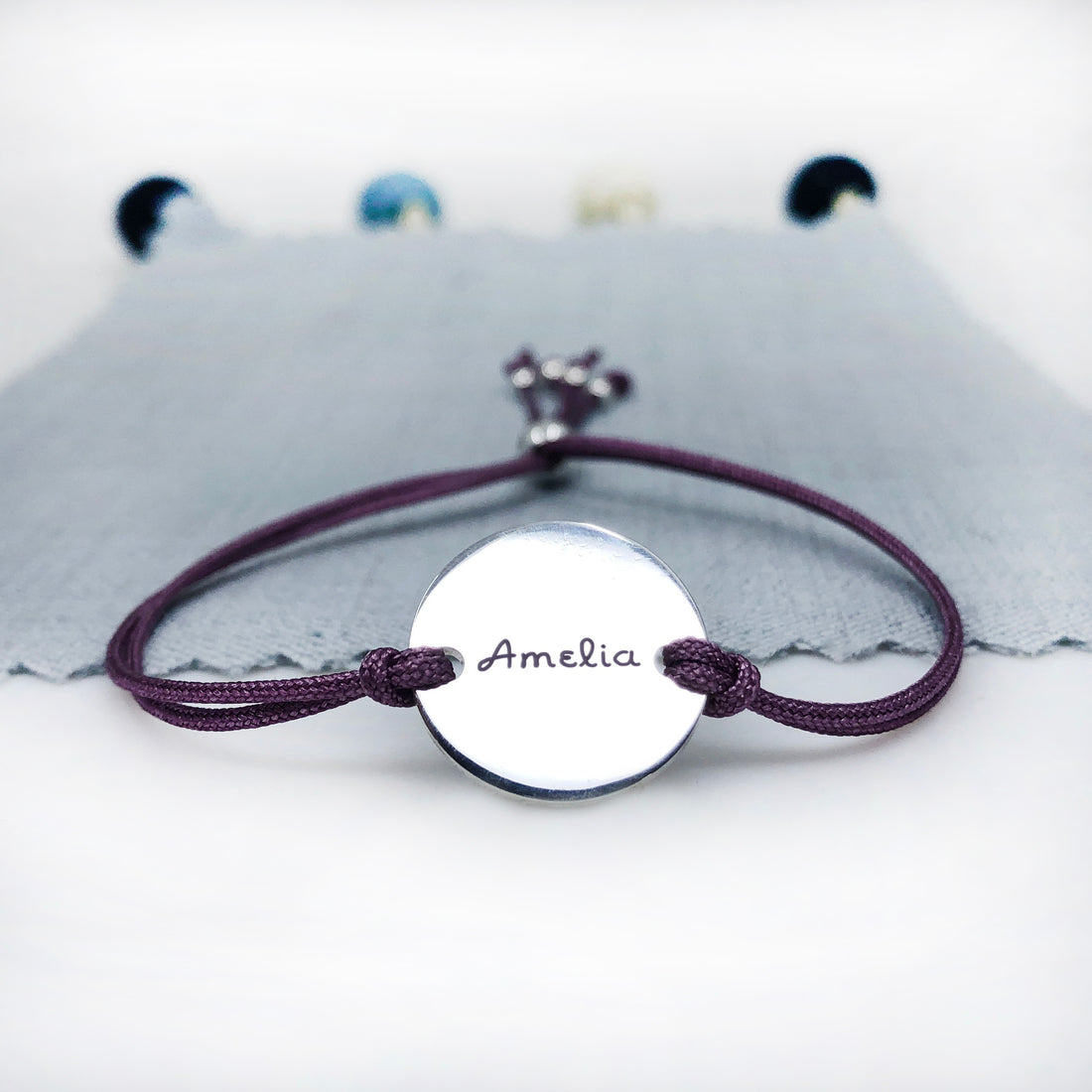 Sterling silver adjustable personalised friendship bracelet