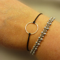 Sterling silver karma ring friendship bracelet