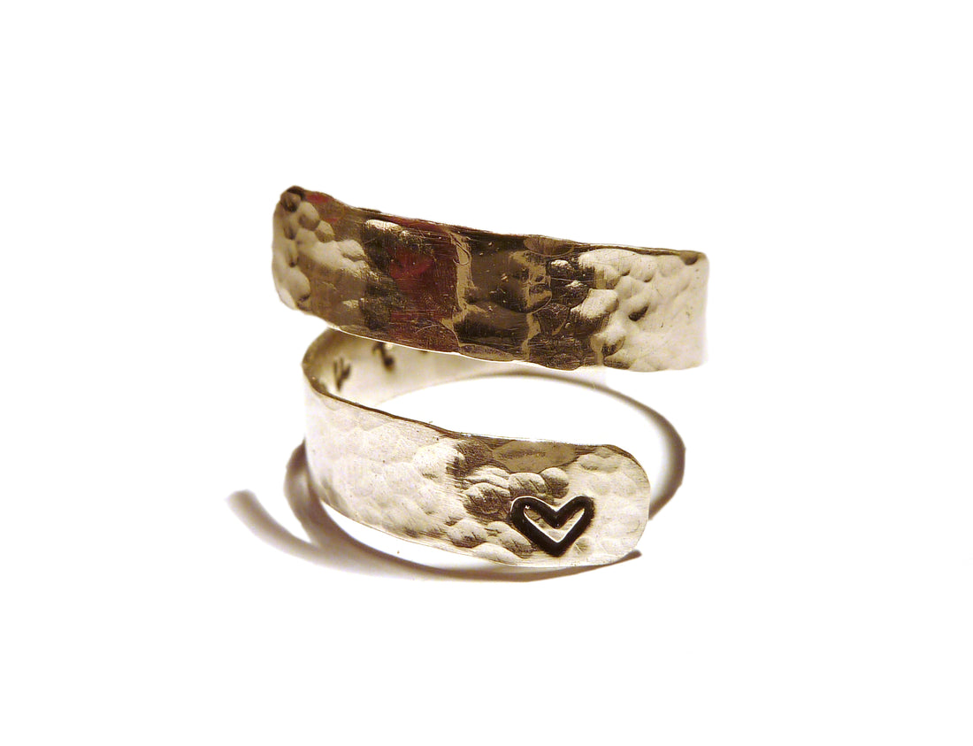 Personalised sterling silver wrap ring