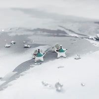 Sterling silver star earrings in a personalised keepsake box