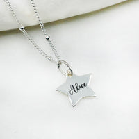 Personalised sterling silver star necklace