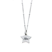 Personalised sterling silver star necklace