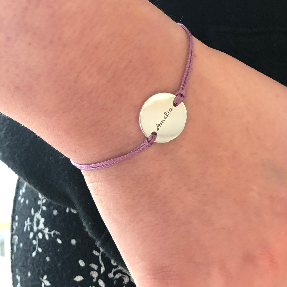 Sterling silver adjustable personalised friendship bracelet