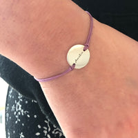 Sterling silver adjustable personalised friendship bracelet