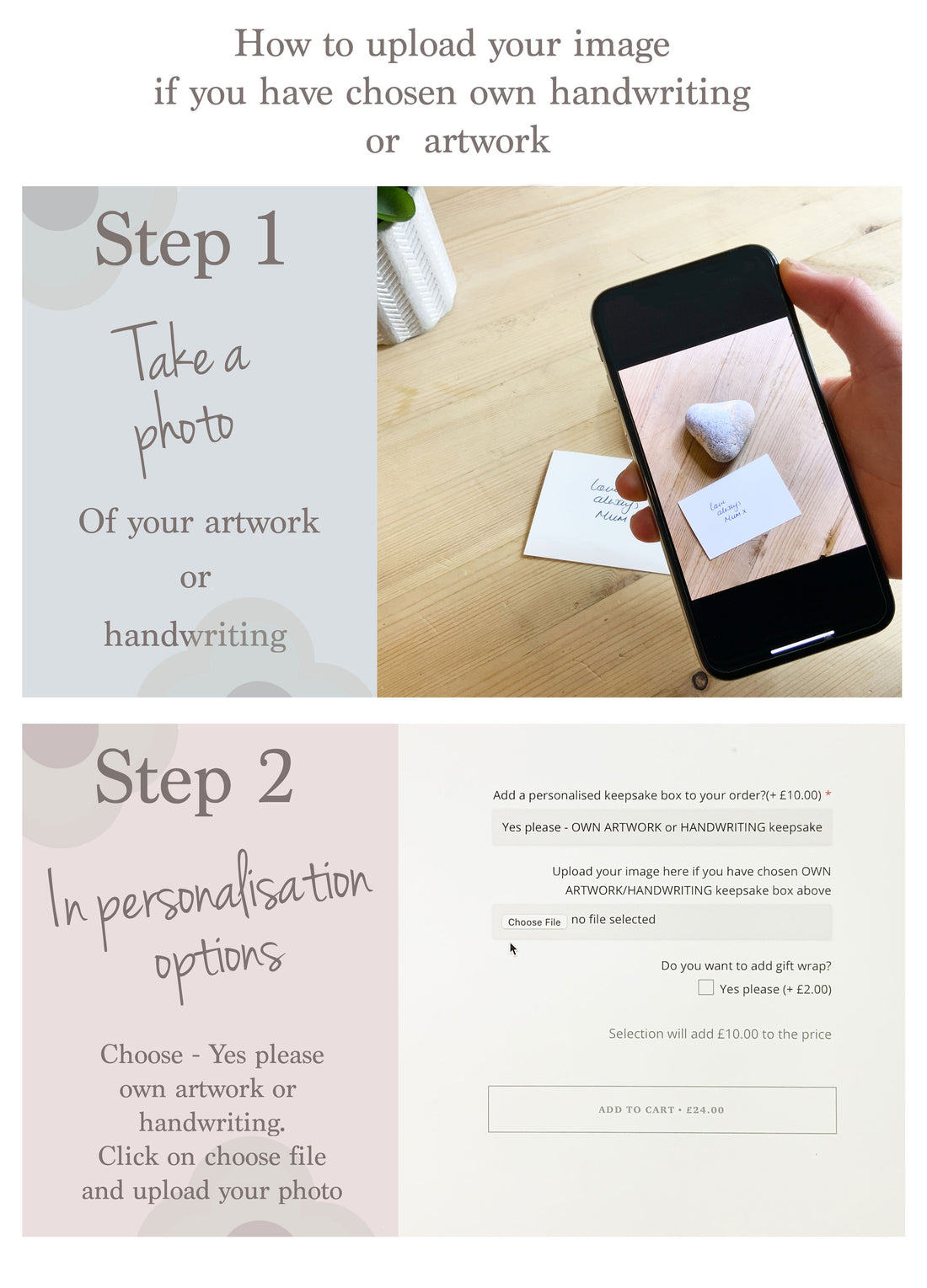 Personalised sterling silver necklace with your handwriting or artwork