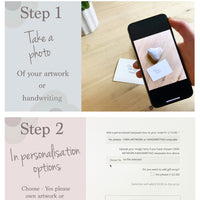 Personalised sterling silver necklace with your handwriting or artwork