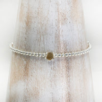 Citrine sterling silver adjustable beaded bracelet | November birthstone
