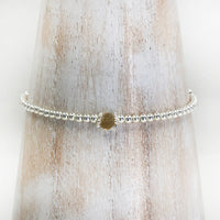 Citrine sterling silver adjustable beaded bracelet | November birthstone