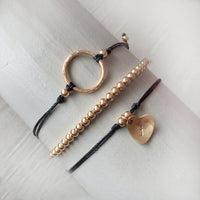 9ct Gold karma ring friendship bracelet