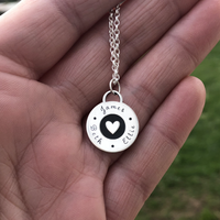 Sterling silver personalised heart necklace