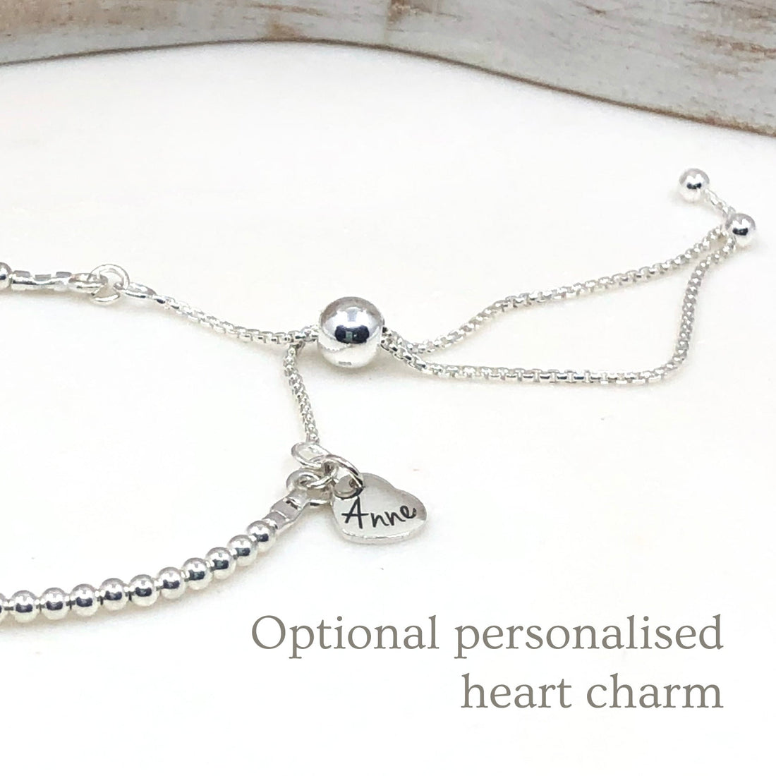 60th Birthday 9ct gold & sterling silver beaded adjustable Milestone bracelet