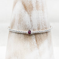 Sterling silver adjustable beaded Garnet semi precious gemstone | January birthstone bracelet