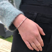 Sterling silver adjustable beaded Garnets semi precious gemstone | January birthstone bracelet