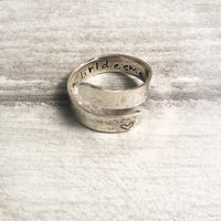 Personalised sterling silver wrap ring