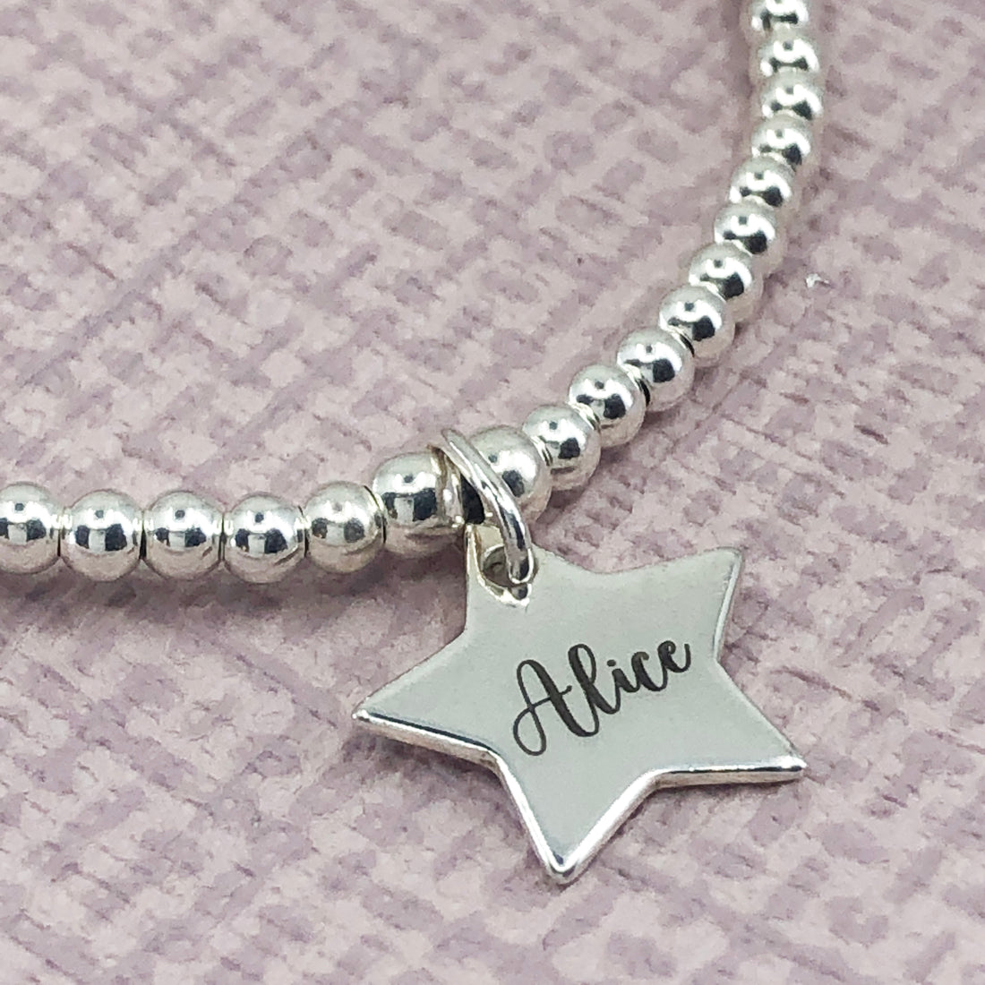 Personalised beaded adjustable star friendship bracelet | 23 cord colour choices