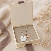 Personalised sterling silver & 9ct solid gold heart necklace 