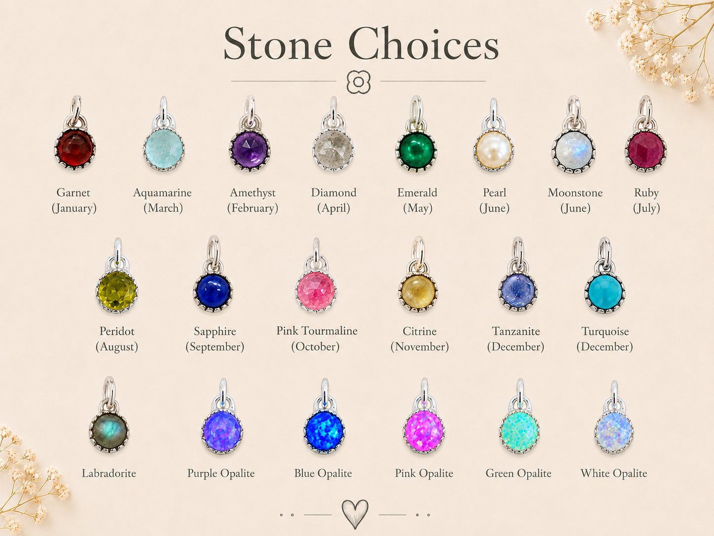 Starfish &amp; Gemstone Charm Necklace