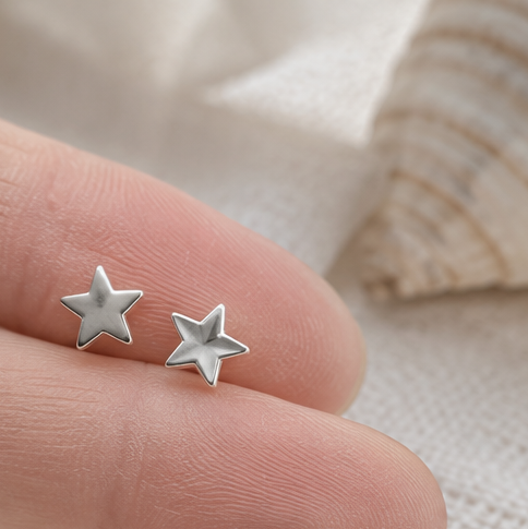 Sterling silver star earrings