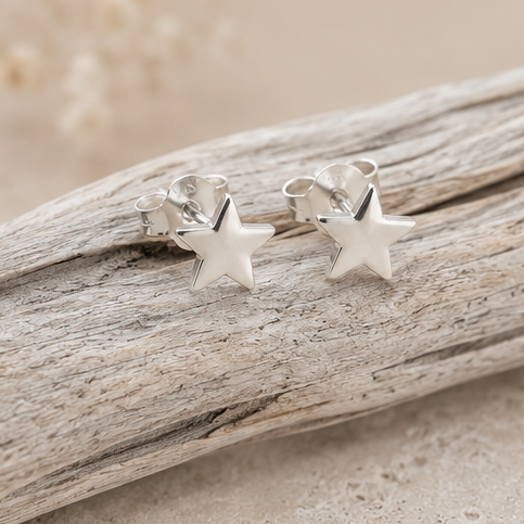 Sterling silver star earrings