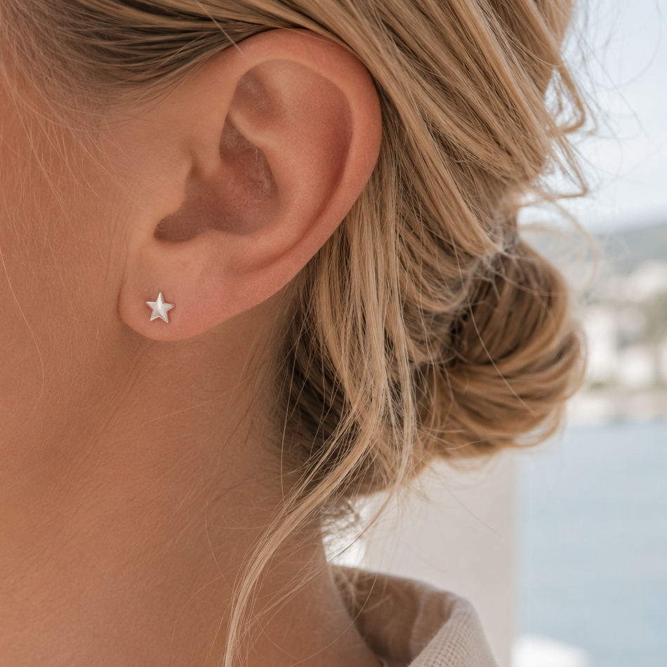 Sterling silver star earrings