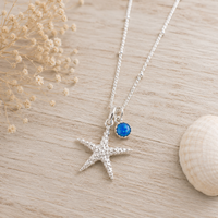 Starfish & Gemstone Charm Necklace