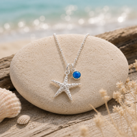 Starfish & Gemstone Charm Necklace
