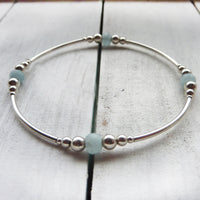 Sterling silver aquamarine stretch bracelet