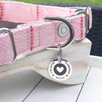 Personalised heart dog id tag