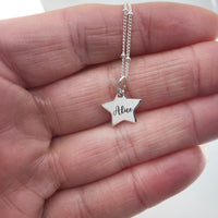 Personalised sterling silver star necklace