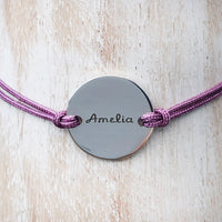 Sterling silver adjustable personalised friendship bracelet
