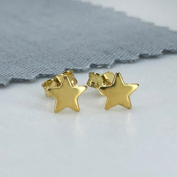 Sterling silver gold plated star earrings
