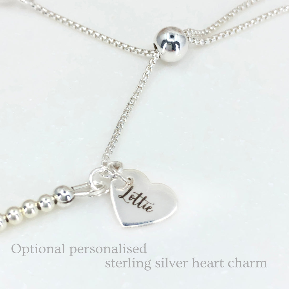 Citrine sterling silver adjustable beaded bracelet | November birthstone