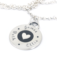 Sterling silver personalised heart necklace